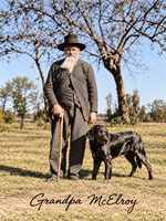 Portrait of Moses McElroy as an old man with a white beard